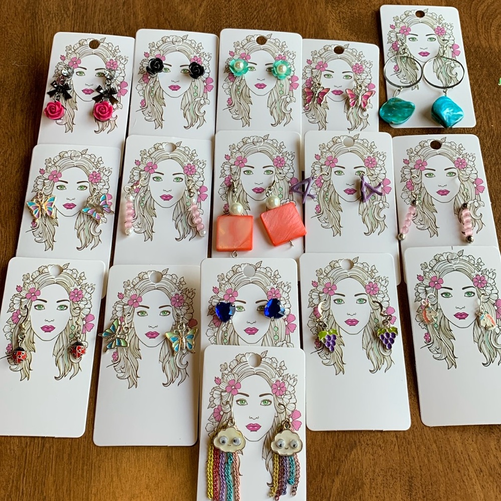 16 pairs earrings bundle pierced